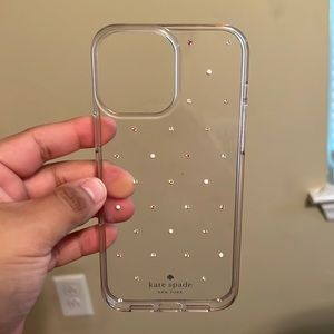 Clear with gems Kate spade case